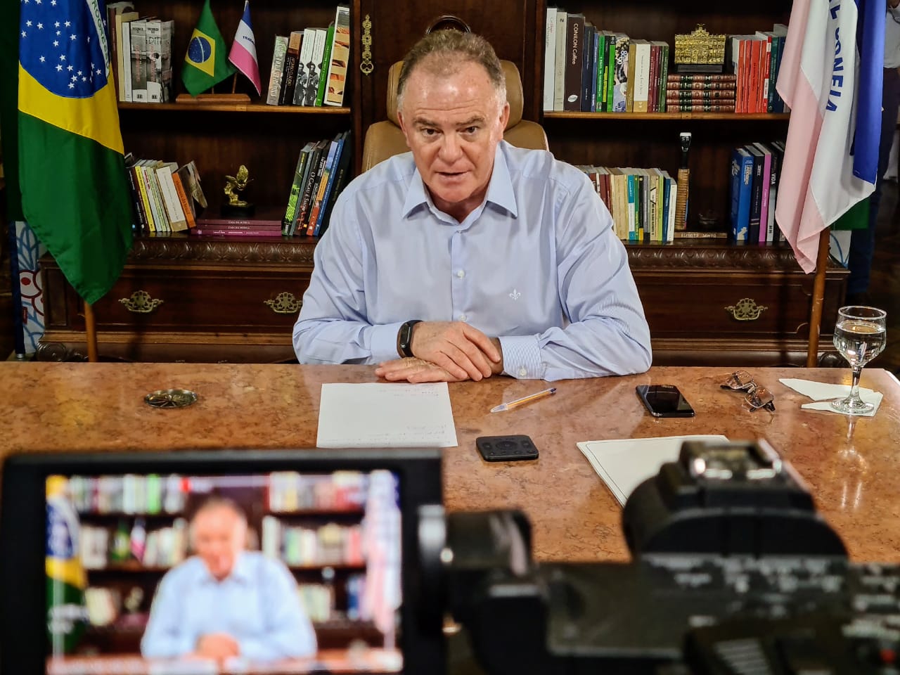 Durante o evento virtual, o governador parabenizou a equipe da Secretaria da Fazenda (Sefaz) pela produtividade e diálogo constante com as entidades